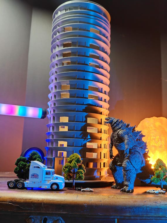 XXL Miniature City Building: 1/64 Scale Skyscraper Diorama Display