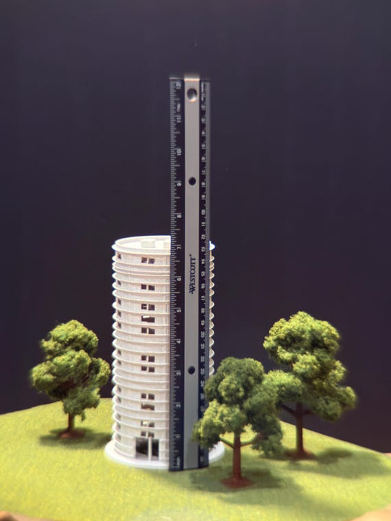 Mini City Godzilla 7” Building | Real Marble PLA | Diorama for Kids & Adults | Gift Idea