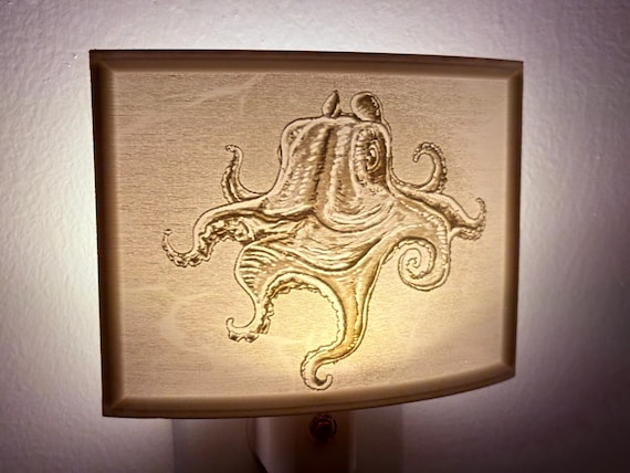 Nautical Octopus Lithophane Night Light: 3D Printed Art Lamp