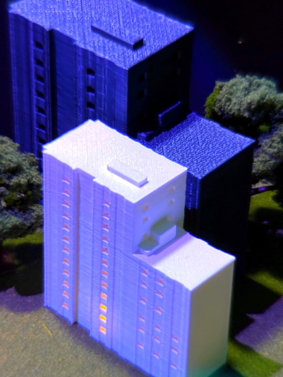 Mini City Godzilla 5 or 6” Building | Included Tea Light | Diorama for Kids & Adults | Gift Idea