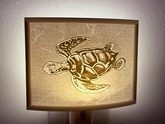 Nautical Turtle Lithophane Night Light: 3D Printed Art Lamp