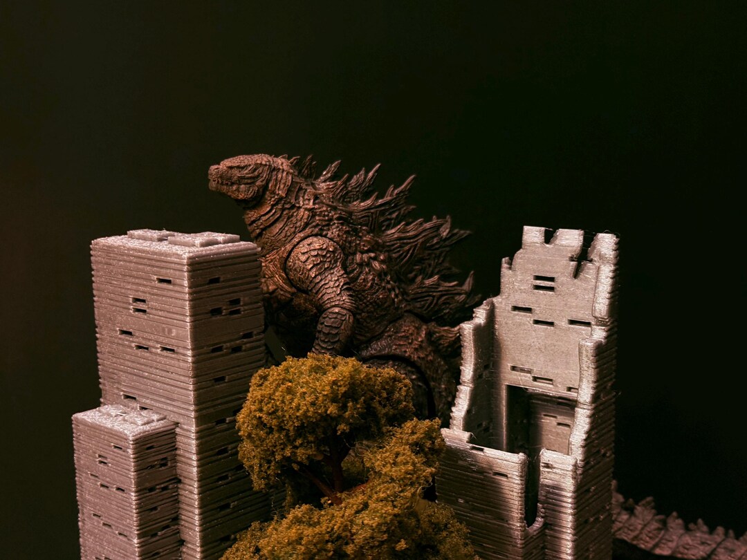 Godzilla Diorama Building Set: 3D Printed Before & After Cityscape - Etsy