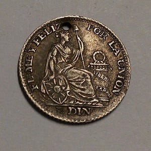 1900 Peruvian 1/2 Dinero