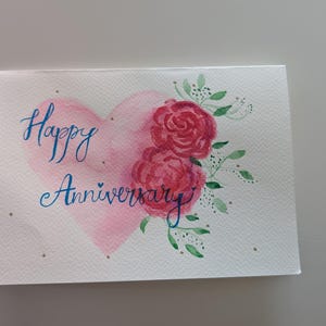 Biglietto di anniversario disegnato a mano. Biglietto di buon anniversario. Biglietto di anniversario. Regalo di anniversario.