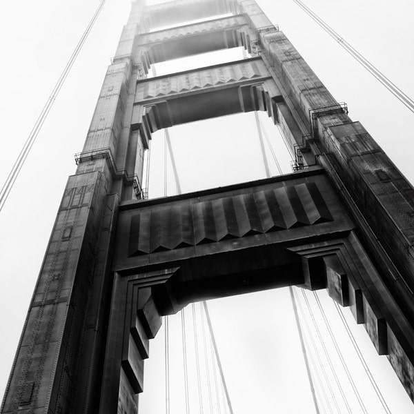 Golden Gate Bridge Photo Canvas Artwork San Francisco Fine Art Photography Black and White Wall Art Picture