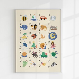 Poster A1 con cornice: Poster ABC in portoghese Carta opaca di alta qualità Poster con cornice in legno A1 (59,4 x 84,1 cm)
