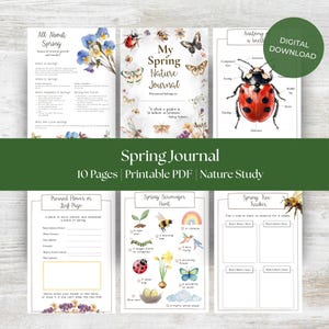 Printable Nature Spring Journal Learning Materials Nature Study Preschool Curriculum Toddler Busy Book Printable