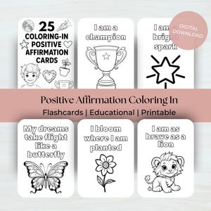 Cartões de Afirmação Positiva para Colorir, Afirmação de Amor-Próprio para Colorir, Citações Motivacionais, Páginas para Colorir