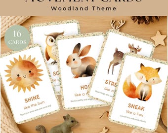 Woodland Movement Cards – Kids Yoga | Nature Activity | Preschool Printable