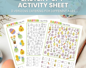 Easter I-Spy Printable Activity Sheets (Colour, To Colour, Toddler) – With and Without Numbers – Fun Easter Game for Kids