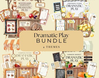 Dramatic Play Bundle | 4 Themes | Pretend Play Printable Set | Classroom & Homeschool Learning Centers