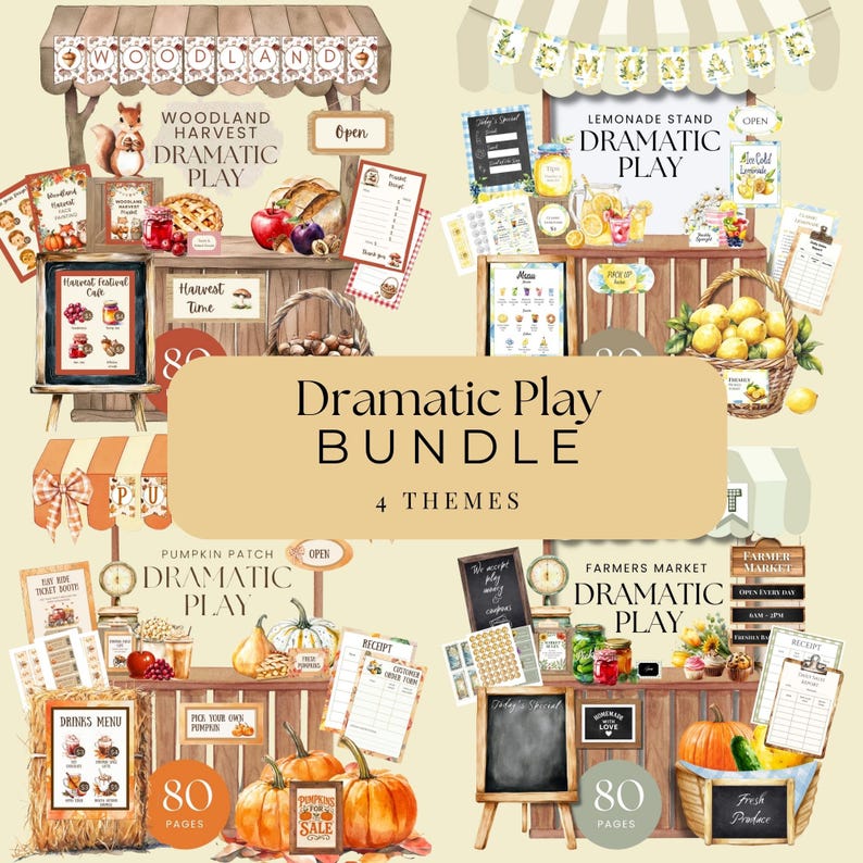 Dramatic Play Bundle | 4 Themes | Pretend Play Printable Set ...