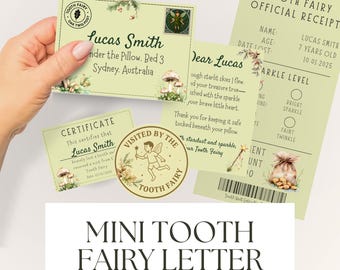 Mini Tooth Fairy Letter Kit: Printable Certificate & Receipt (Digital Download)