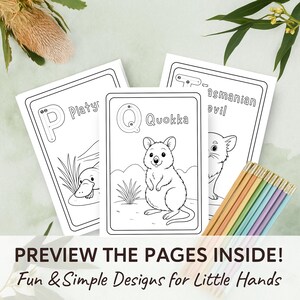 Australian Animals Alphabet Coloring Pages | A to Z Letter Tracing ...