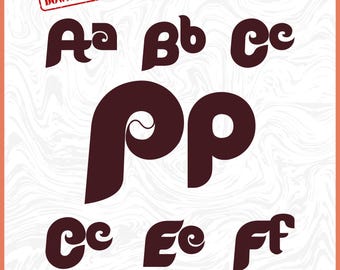 Phillies Style Script Font TTF, Retro Baseball Jersey Font for Cricut, Sports Shirts, Retro Philadelphia Baseball Alphabet, Team Letters
