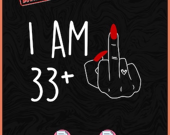 Tengo 33 años más un dedo medio SVG PNG, divertida camiseta SVG de 34 cumpleaños con matemáticas, tengo 34 SVG, camiseta de cumpleaños navideña sublimación PNG SVG Cricut