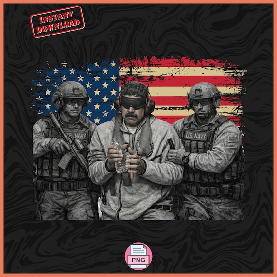Maduro Captured 2026 PNG: Venezuela Libre Captured Live Maduro T-Shirt Design, Venezuelan Freedom (Digital Download)
