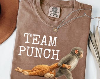 Camiseta PNG do Team Punch com o Macaco Viral, Camiseta PNG de Animal Fofo e Humorístico, Camiseta do Macaco Bebê Socando, Meme PNG do Macaco Bebê Viral
