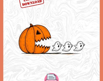 Halloween-pompoenspook, png: griezelig seizoenshirtontwerp (digitale download)