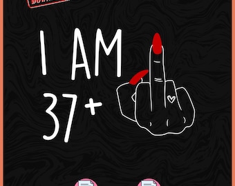 Tengo 37 años más un dedo medio SVG PNG, divertida camiseta SVG de 38 cumpleaños con matemáticas, tengo 38 SVG, camiseta de cumpleaños navideña sublimación PNG SVG Cricut
