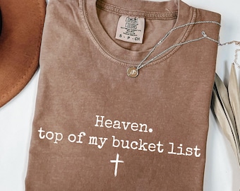 El cielo es lo primero en mi lista de deseos SVG PNG, diseño de sublimación de fe de verano PNG, camisetas cristianas de moda PNG WWJD, camiseta cristiana religiosa