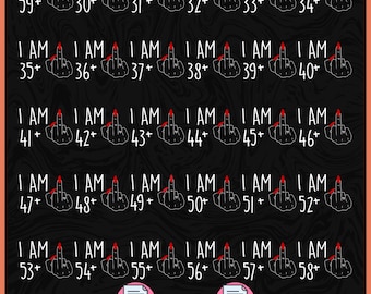 Paquete SVG de dedo medio de cumpleaños, PNG personalizable de dedo medio de edad, camiseta para mayores de 39 años, SVG de humor para adultos, camiseta sarcástica divertida de cumpleaños