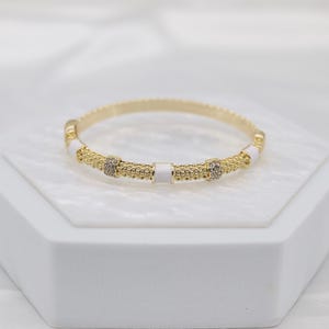 Bauble Bar CZ Pave Popcorn Hingled Bangle Bracelet