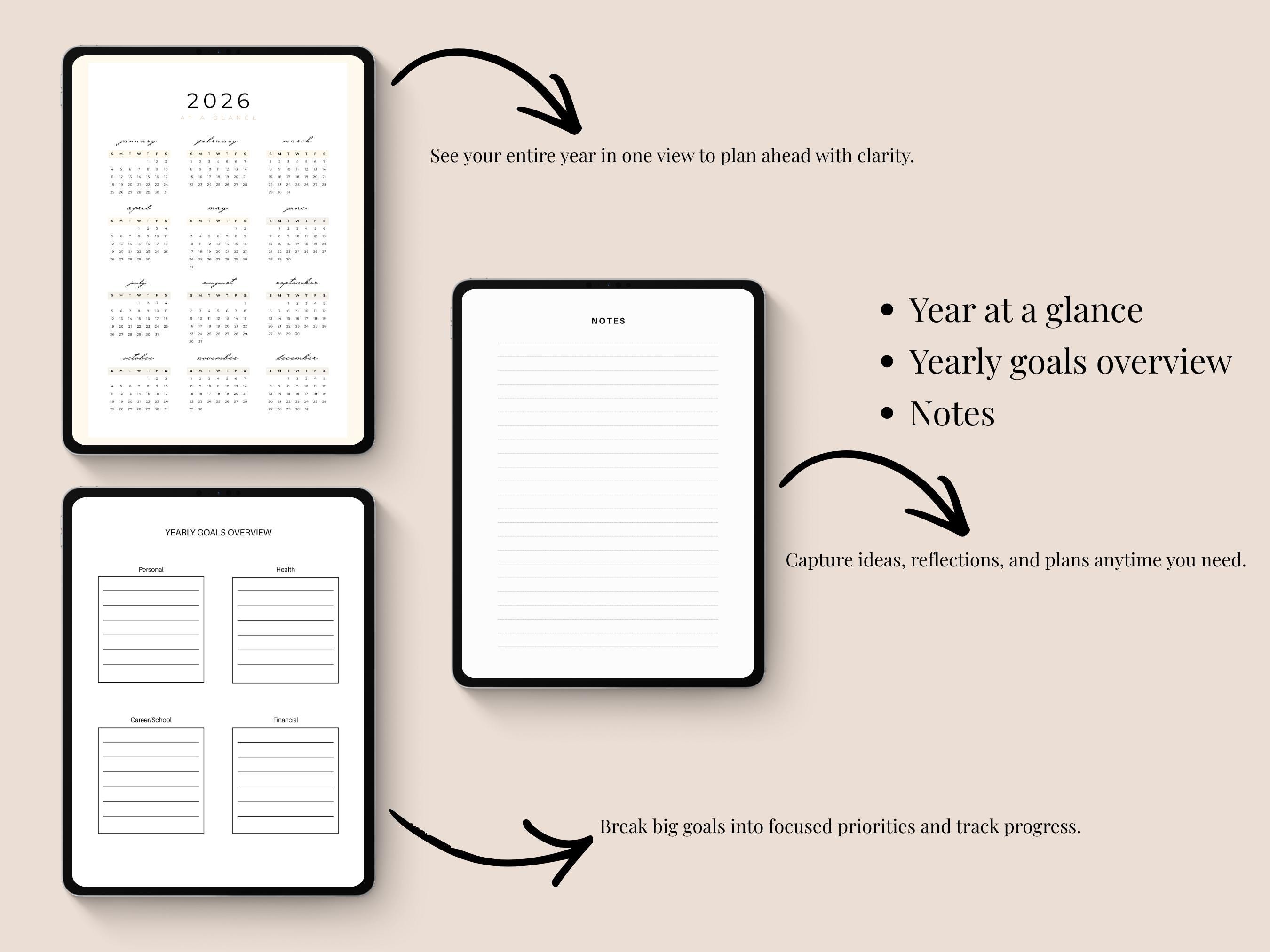 2026 Minimal Digital Planner | Goodnotes PDF | iPad Planner | Printable ...