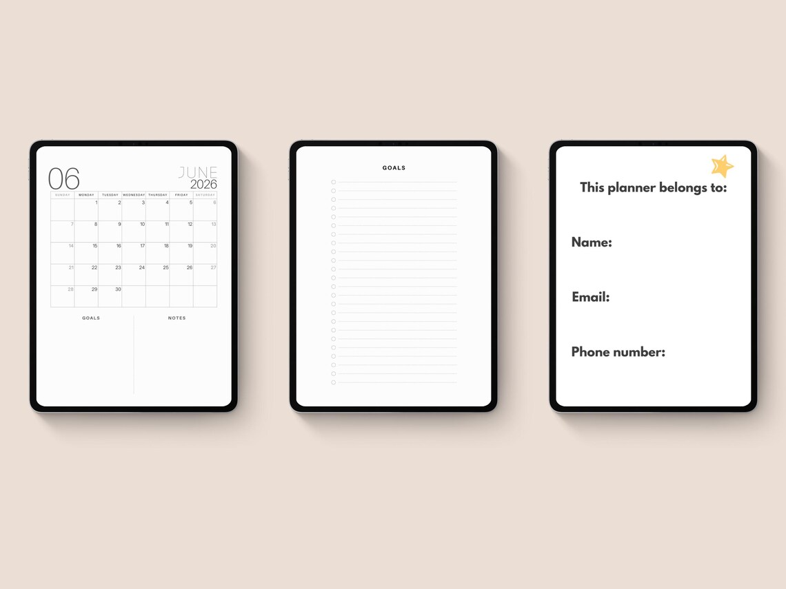 2026 Minimal Digital Planner | Goodnotes PDF | iPad Planner | Printable ...