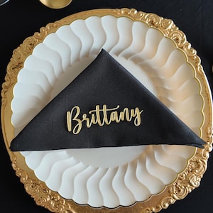 Tarjetas de mesa de lujo para bodas, etiquetas de nombre de acrílico con espejo dorado, nombres de invitados personalizados, elegante decoración de mesa, recuerdo personalizado para la recepción de la despedida de soltera.