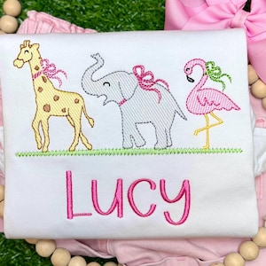 Zoo Animals Embroidery Personalized Shirt