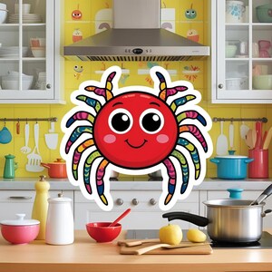 Aranha fofa de desenho animado PNG, para roupas, adesivos, canecas e trabalhos criativos.