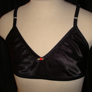 Black Satin Bra for Men - Sissy Training bra Custom made to order - Crossdresser - Cosplay