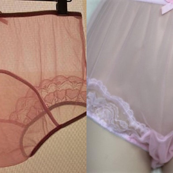 Vintage Panties w/ Large Double Mushroom Gusset - nel-jen Adult Sissy Candy Pink