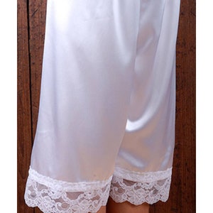 Adult sissy knee length SATIN BLOOMERS with lace trim - SLIP bloomers