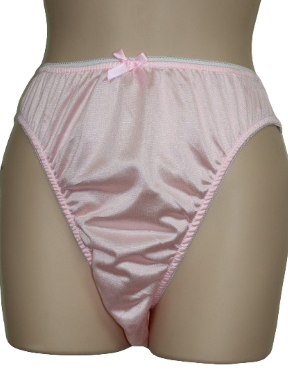 SALE PINK NYLON TRICOT French Cut Wider Crotch PANTIES * ENCASED * 26 -  36