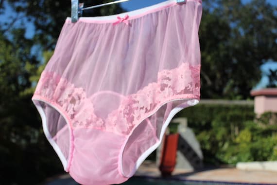 Unterwasche Nel Jen Adult Sissy Blue Satin Panties Leg Waist