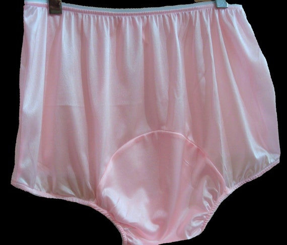 PINK Nylon Tricot Brief Panties With Large Mushroom Double Gusset