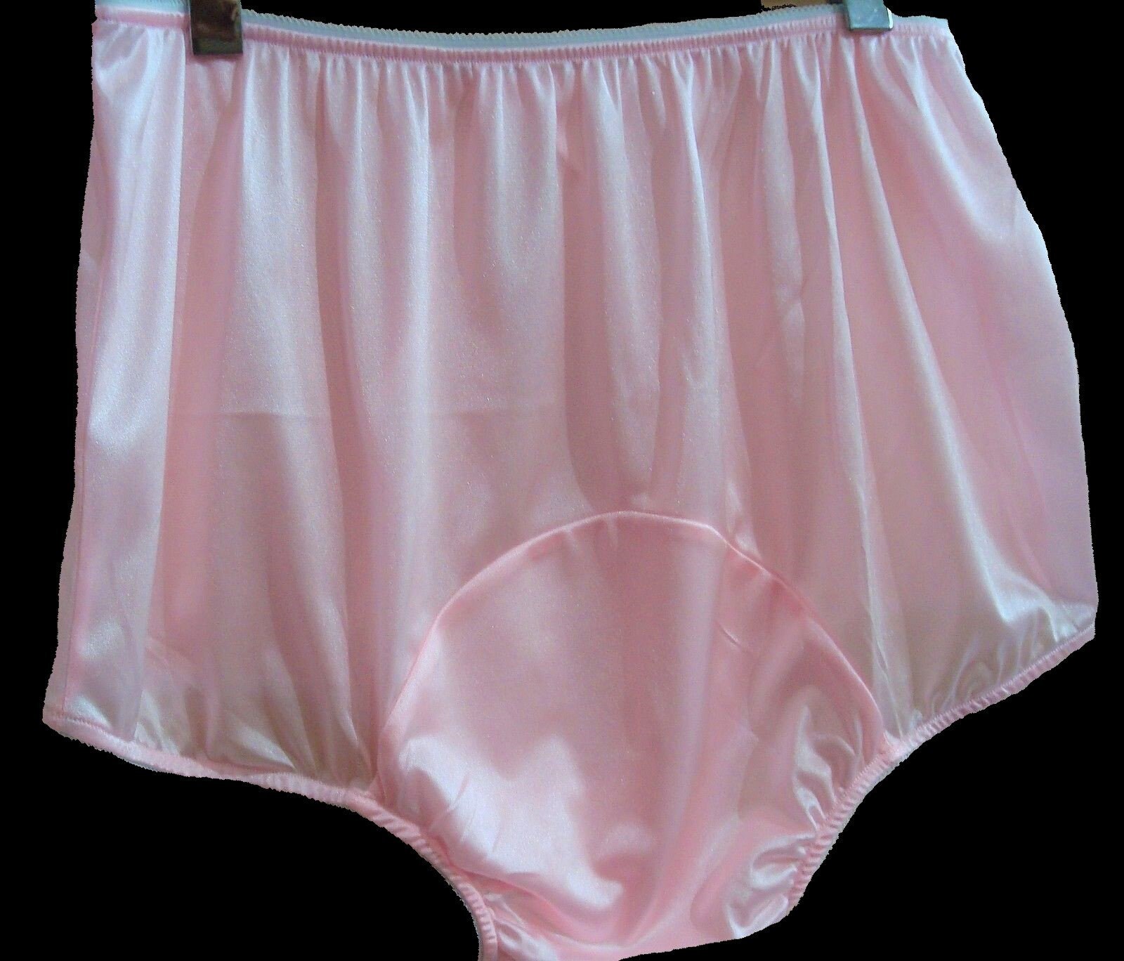 PINK Nylon Tricot Panties With Very Large Mushroom Double Nylon Gusset 