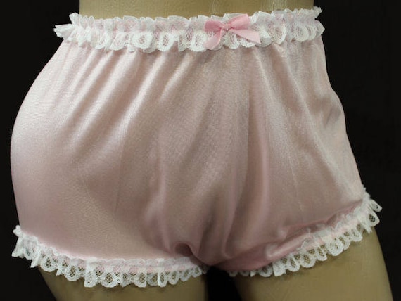 Vintage Style Adult Sissy Tricot & Lace   Panties w/ double crotch or seamless crotch - Cross dresser - fetish - ABDL