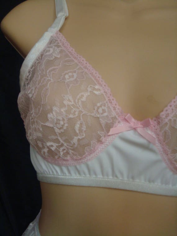 Adult Sissy PINK Tricot Bra for Men, Cross Dresser, Male Bra Will