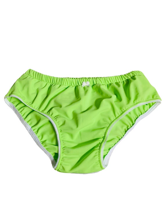 Apple Green Adult Sissy Spandex Bikini Panties for men - Cross Dresser - Sexy Briefs
