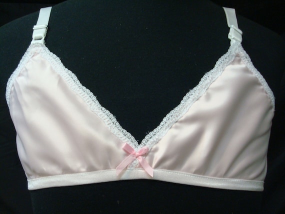 Neljen Adult Sissy SATIN Bra for Men, Cross Dresser, Fetish Cup Size AA  Thru B 