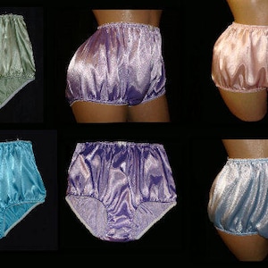 Double Layer SATIN Adult Sissy - Satin Full Cut Panties - Cross dresser - ABDL - Granny bloomers Panties