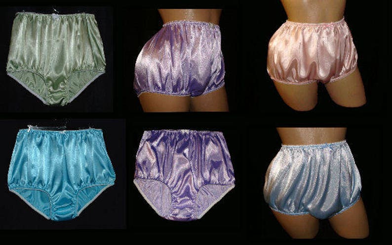 Double Layer SATIN Adult Sissy - Satin Full Cut Panties - Cross dresser - ABDL - Granny bloomers Panties 