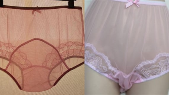 Vintage Panties w/ Large Double Mushroom Gusset - nel-jen Adult Sissy Candy Pink