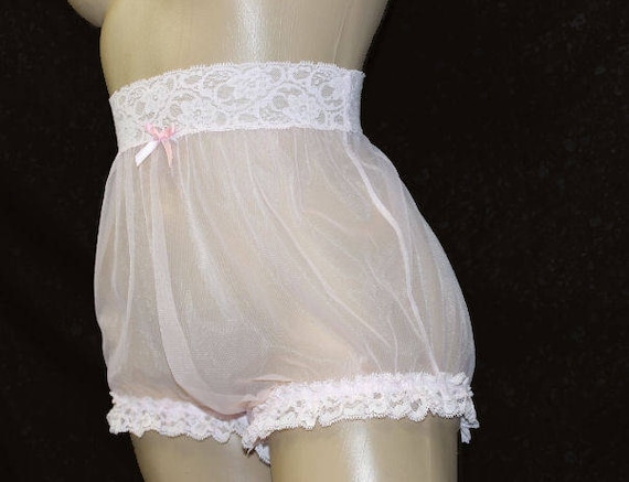 Adult Sissy Baby Nylon Chiffon with Leg Lace - Custom made to your measurements