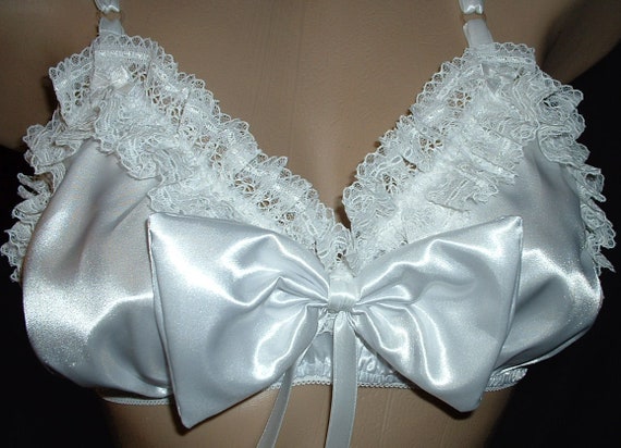 WHITE Satin Large Bow Adult Sissy Training Bra for Men Cross Dresser  Cosplay -  Canada