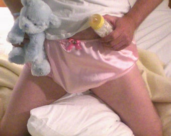 Silky Satin Adult Sissy single layer Full Cover Satin  Granny Panties - Cross dresser - fetish - ABDL