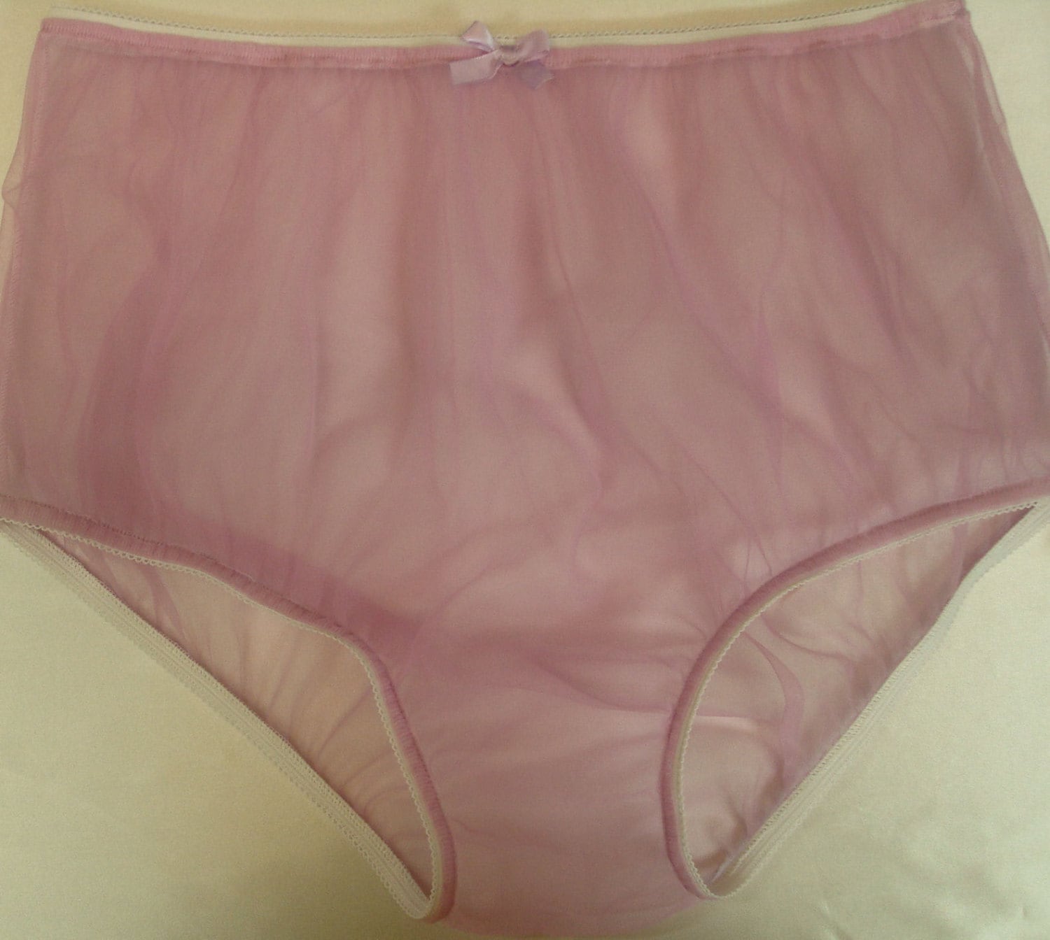 Adult Sissy Lavender Sheer Nylon Chiffon Full Cover Granny Panties